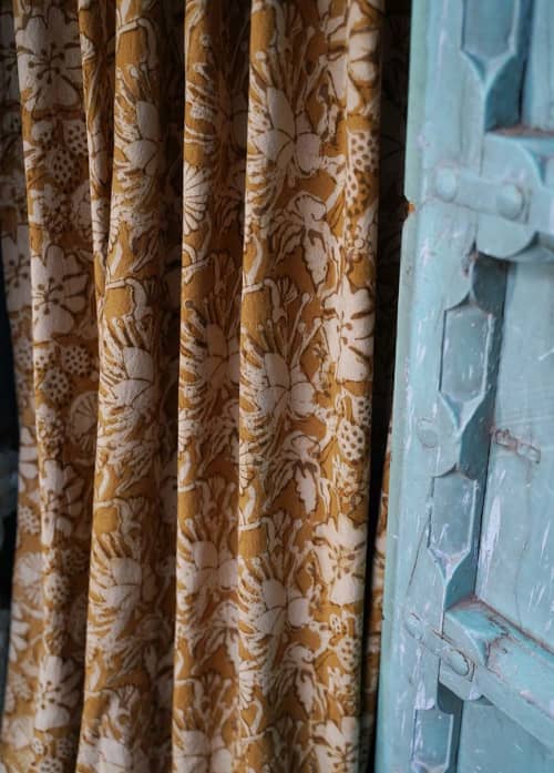 Hope Floral Curtain | Curtains & Drapes by ichcha. Item composed of cotton in boho or eclectic & maximalism style