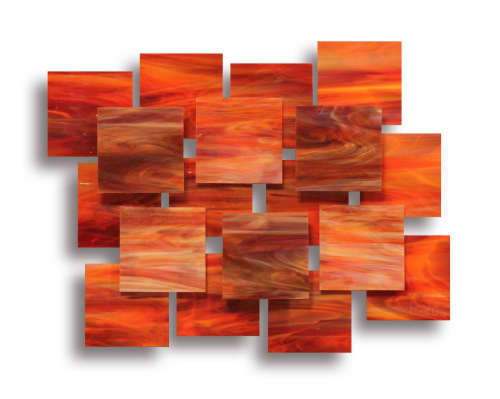 "Sunset" AP Glass and Metal Wall Sculpture | Wall Hangings by Karo Studios. Item composed of metal and glass