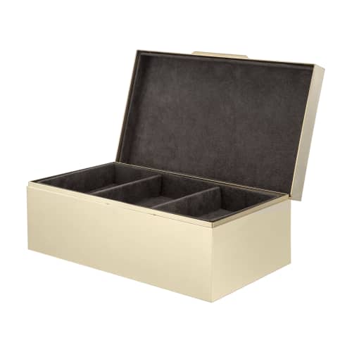 Treasure brass rectangular box with zippered top | Decorative Box in Decorative Objects by Bronzetto. Item made of brass