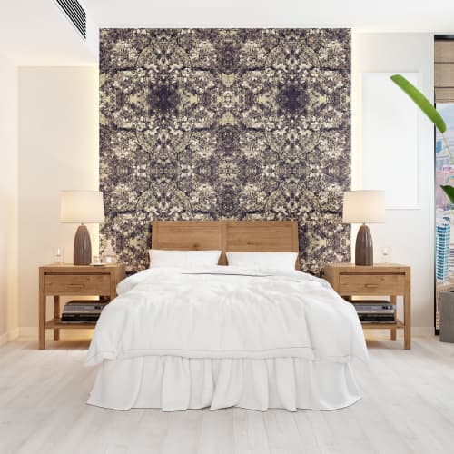 Sepia Magnolia Lace Wallpaper | Wall Treatments by Ri Anderson. Item made of synthetic
