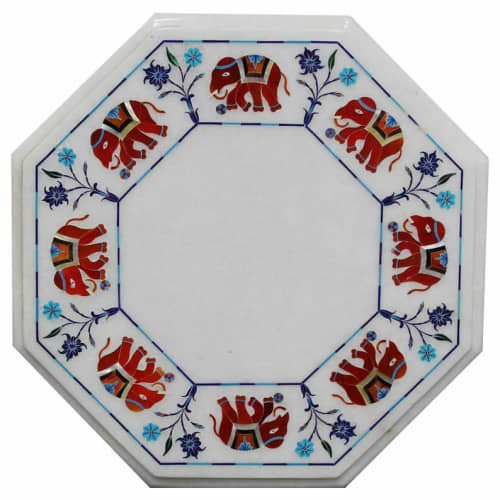 white marble table, coffee table, end table, tabletop | Tables by Innovative Home Decors. Item made of marble compatible with country & farmhouse and art deco style