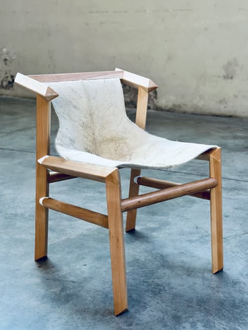 Chair 1901 - Hairy | Dining Chair in Chairs by Espina Corona. Item made of wood with leather works with minimalism & contemporary style