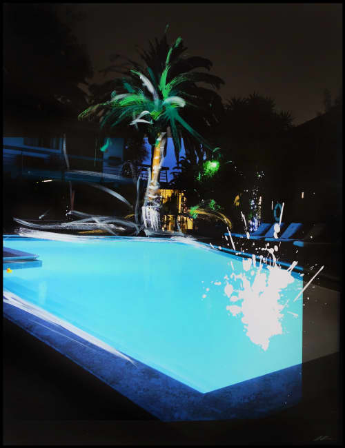 Hollywood Gardens Nightswim | Paintings by Pete Kasprzak | V Wine Room in West Hollywood