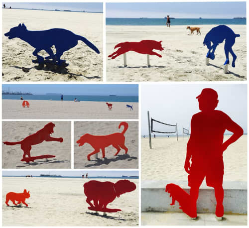 Rosie’s Dog Beach | Public Sculptures by Karena Massengill. Item made of steel