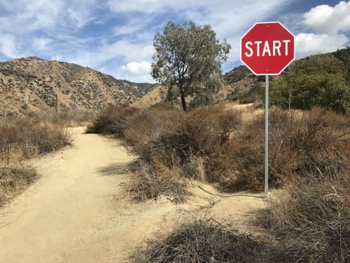 Start | Signage by Scott Froschauer Art | Brand Library & Art Center in Glendale. Item composed of metal