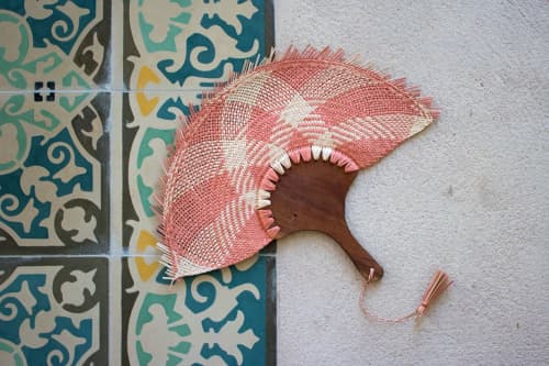 Hand woven Fan | Ornament in Decorative Objects by P.I.Project. Item made of wood works with boho & mediterranean style
