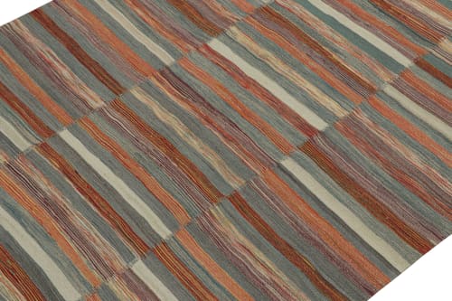 Vintage Persian Kilim in Panel-Weave with Polychromatic | Area Rug in Rugs by Rug and Kilim
