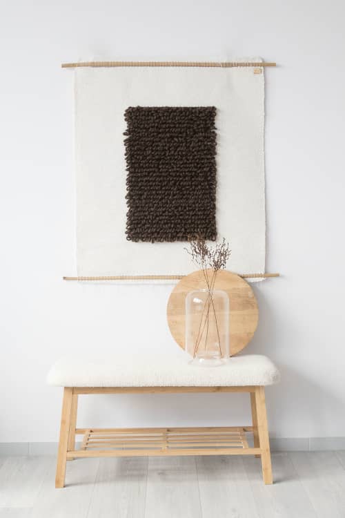 Iam Brown - Modern Wall Art - Contemporary Decoration | Tapestry in Wall Hangings by Lale Studio & Shop. Item composed of bamboo and cotton in boho or japandi style