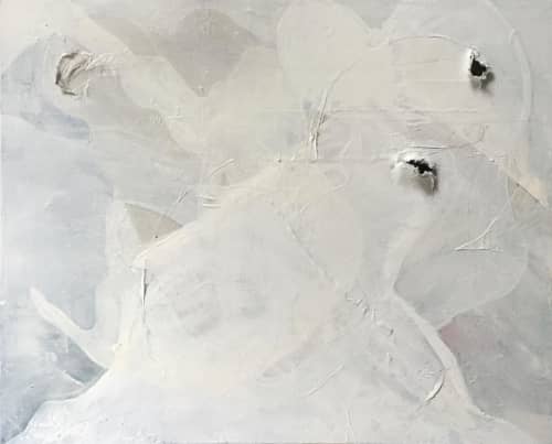 White Noise | Oil And Acrylic Painting in Paintings by Joanna Cutri. Item made of canvas & synthetic