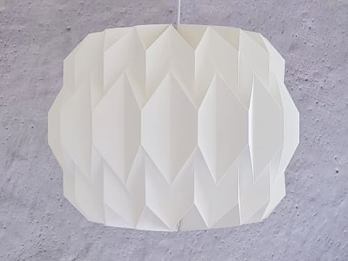 Opera Round Pendant lampshade, Origami, modern, pleated | Pendants by Studio Pleat. Item made of paper works with minimalism & contemporary style