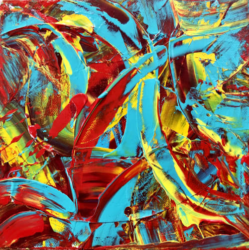 Love Running | Oil And Acrylic Painting in Paintings by Reade C Gloeckner Fine Art. Item composed of canvas and synthetic