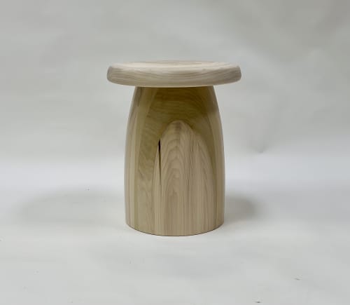 Parabolic base line of seating... | Stool in Chairs by Wooden Imagination. Item made of wood works with mid century modern & contemporary style