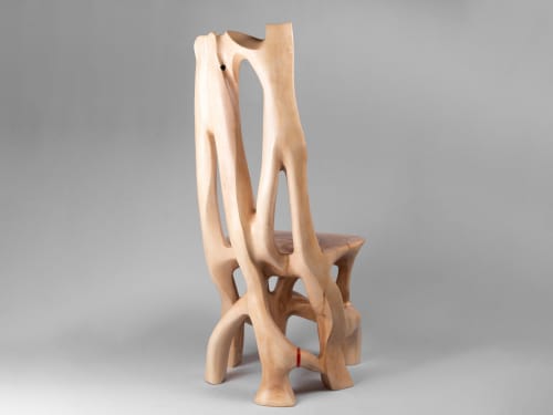 Svarun - Unique Wooden Chair, Original Design 1/1 | Chairs by Logniture. Item composed of wood in contemporary or country & farmhouse style