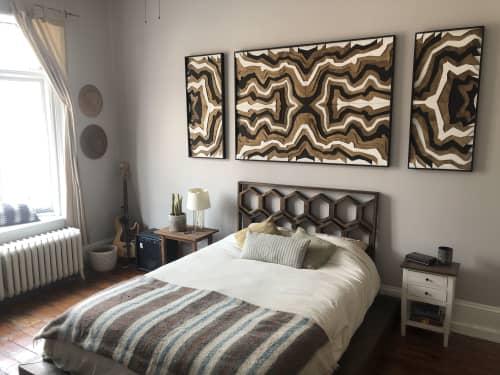 Barcelona Triptych | Wall Sculpture in Wall Hangings by Sage Woodworks. Item made of birch wood