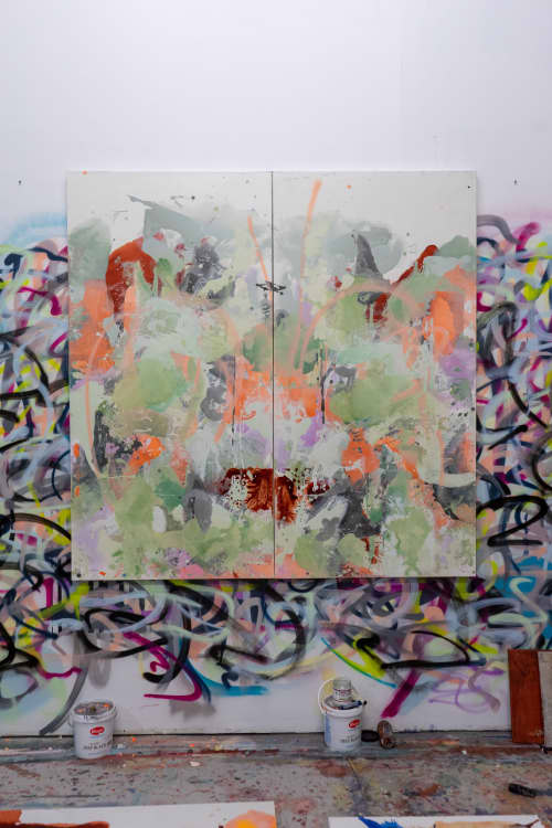 Moss Research | Oil And Acrylic Painting in Paintings by Kori Gabs. Item made of canvas with synthetic