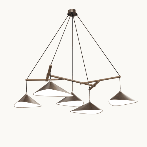 Emily Group of Five Pendant Light – Dark Bronze Semi-Matte | Pendants by MOSS Objects. Item made of oak wood & steel compatible with contemporary and modern style
