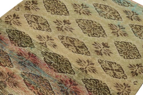 Distressed style Zeki Muren rug in Beige-Brown Patterns | Area Rug in Rugs by Rug and Kilim