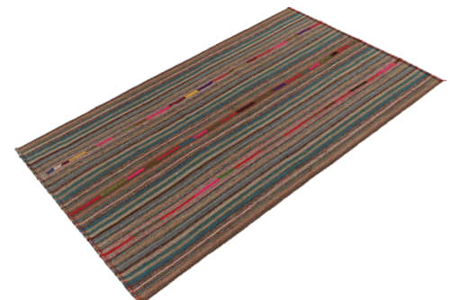 1950s Vintage chaput Kilim style in Beige-Brown, Blue | Area Rug in Rugs by Rug and Kilim