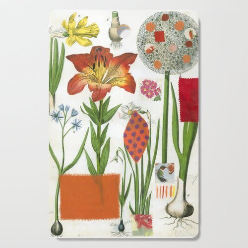 Orange Lily Cutting Board | Serveware by Pam (Pamela) Smilow. Item made of wood
