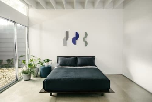 Two Fold Wall Hanging in Cobalt | Wall Sculpture in Wall Hangings by Circle & Line. Item made of brass