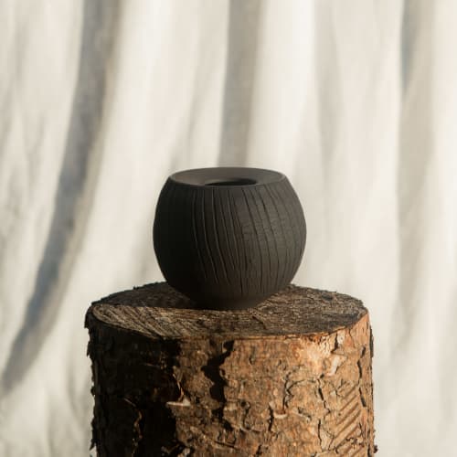 Distressed Onyx Vessel No.1 | Vase in Vases & Vessels by Alex Roby Designs. Item composed of ceramic compatible with minimalism and contemporary style