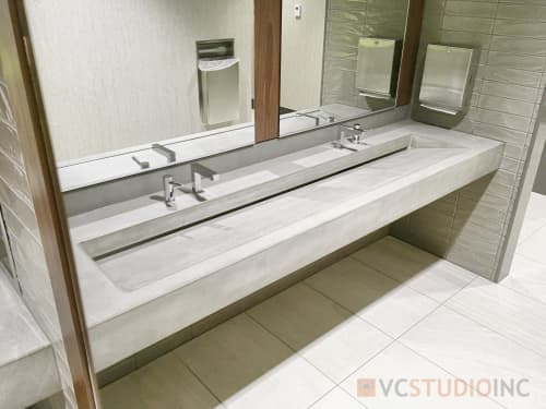 Custom Madison ramp style concrete sink. | Water Fixtures by VC Studio Inc. | Lincoln Square South (Lincoln Square Expansion) in Bellevue