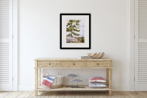 Pine Mist | Watercolor Painting in Paintings by Maurice Dionne FINEART. Item made of paper