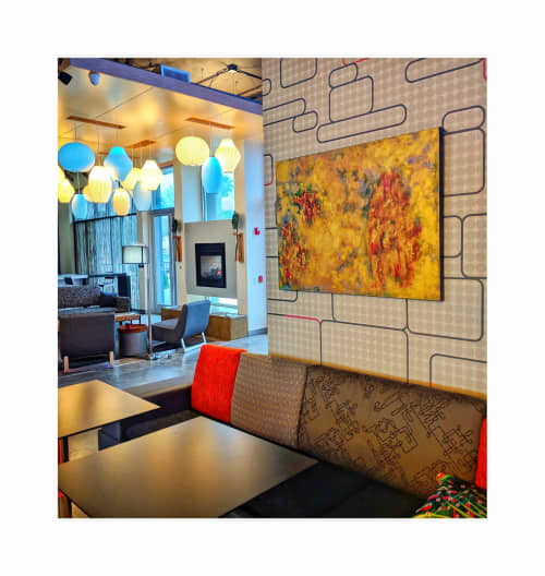 Aloft Collection | Oil And Acrylic Painting in Paintings by Soulscape Fine Art + Design by Lauren Dickinson | Aloft College Station in College Station. Item composed of synthetic