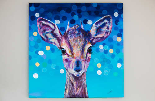 SYLVESTER "THE CALF ANTELOPE" | Oil And Acrylic Painting in Paintings by Maya Corona. Item made of wood with synthetic