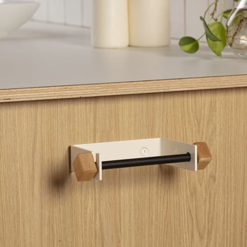 Cachemire Toilet paper holder | Toiletry in Storage by Ylisse. Item composed of birch wood and steel in minimalism or mid century modern style