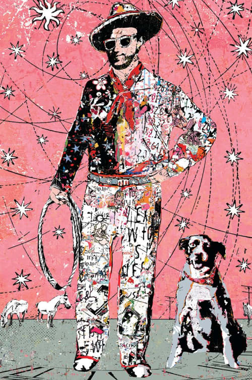 Cowboy and Dog | Mixed Media in Paintings by Daryl Thetford