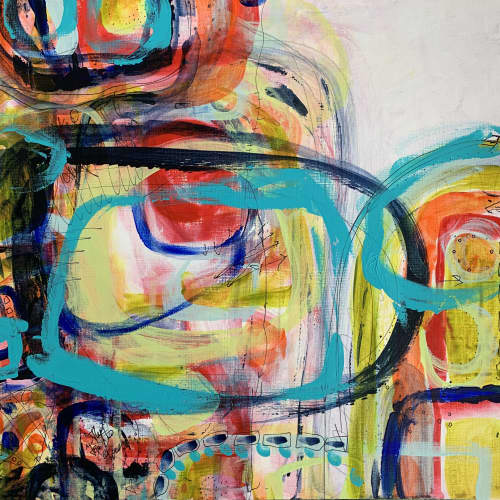 In This Together🔴 | Oil And Acrylic Painting in Paintings by Darlene Watson Abstract Artist. Item composed of paper and synthetic