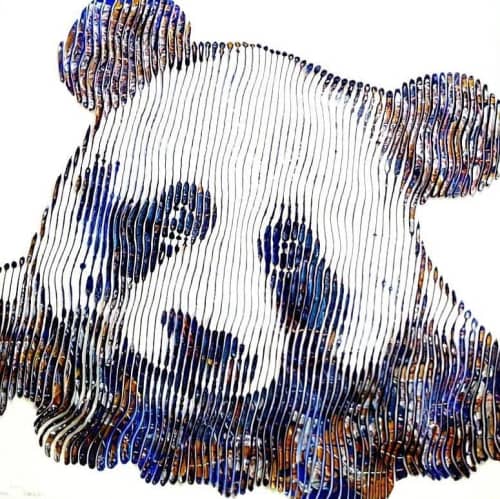 painting sculpture 3D op art kinetic wall decor | Oil And Acrylic Painting in Paintings by Virginie SCHROEDER. Item composed of canvas and synthetic