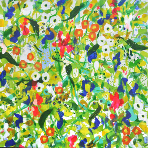 Verte 2 (48x48x1.5") | Oil And Acrylic Painting in Paintings by Valerie Capewell. Item made of canvas works with contemporary & modern style