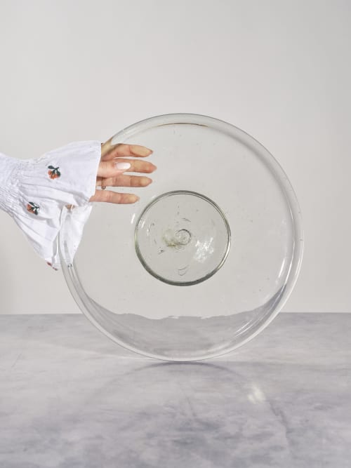 Glass Cake Plate Stand | Serving Stand in Serveware by TerraKlay. Item made of glass works with minimalism & country & farmhouse style
