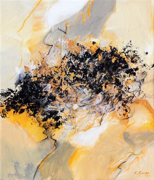 Solaris | Oil And Acrylic Painting in Paintings by Simona Gocan. Item made of canvas with synthetic