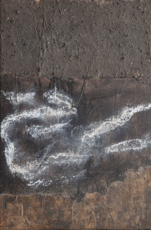 Patina and Charcoal | Oil And Acrylic Painting in Paintings by PUGMATIK. Item made of canvas works with contemporary & japandi style