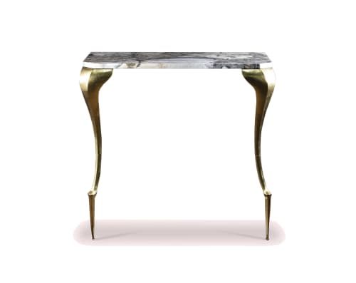 Lychorinda Cast Bronze & Marble Console Table by Costantini | Tables by Costantini Designñ. Item composed of bronze and marble