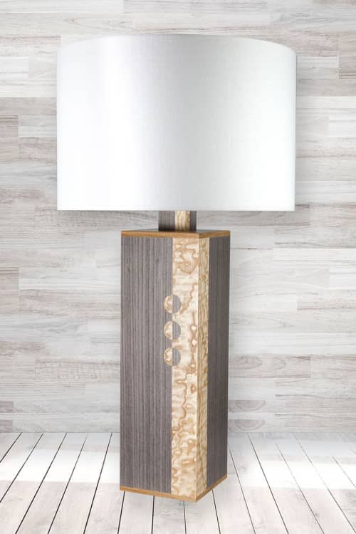 Terzetto | Table Lamp in Lamps by Jim Thellefsen Design. Item made of oak wood with linen works with contemporary & modern style