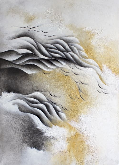 Echoes of us | Oil And Acrylic Painting in Paintings by Francesca Borgo. Item composed of synthetic in minimalism or contemporary style