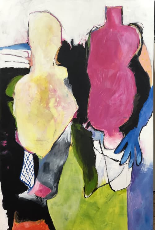 ‘Les Mannequins’ | Oil And Acrylic Painting in Paintings by Natalie Reynolds Contemporary Art. Item made of canvas with synthetic