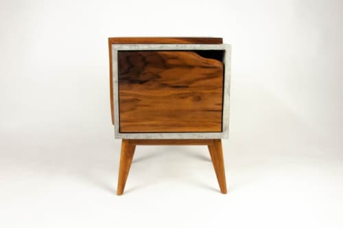 The Door | End Table in Tables by Curly Woods. Item made of maple wood with concrete works with mid century modern & contemporary style