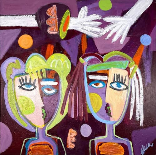 Play Date | Sold | Oil And Acrylic Painting in Paintings by Aleea Jaques ,