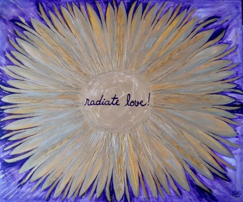Radiate love ! | Oil And Acrylic Painting in Paintings by Elena Parau. Item composed of canvas compatible with contemporary and country & farmhouse style