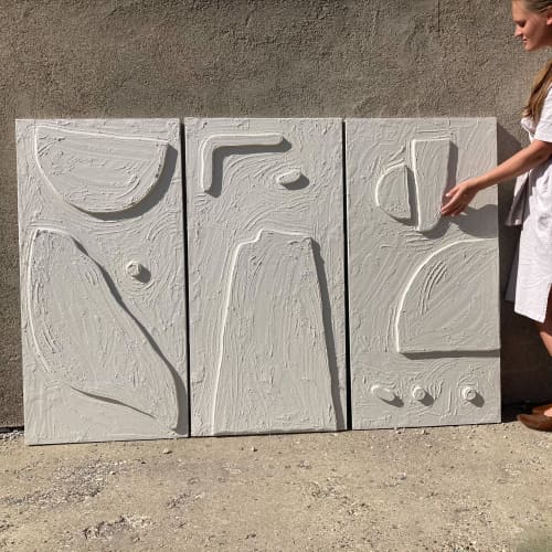 ‘Abyss’ | Wall Sculpture in Wall Hangings by Greyya Jay. Item composed of wood and cement in minimalism or modern style