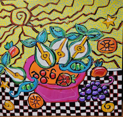 New Still Life | Mixed Media by Charleneriversstudio. Item composed of canvas