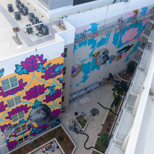 Novel Stonewall Station Mural by Osiris Rain Studios at Novel Stonewall