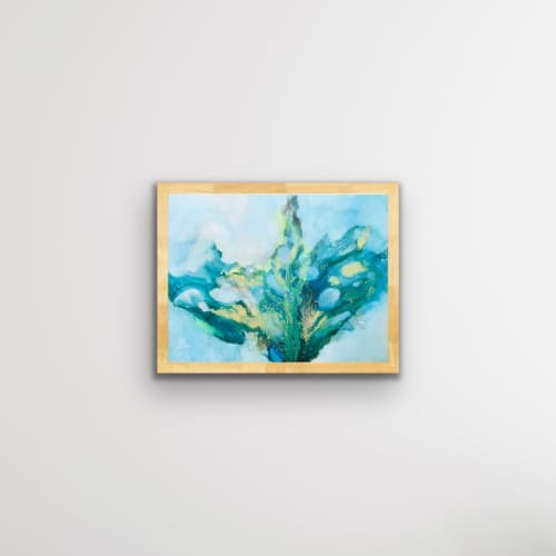 Pillar | Oil And Acrylic Painting in Paintings by Barbara Rubenstein. Item made of wood with paper