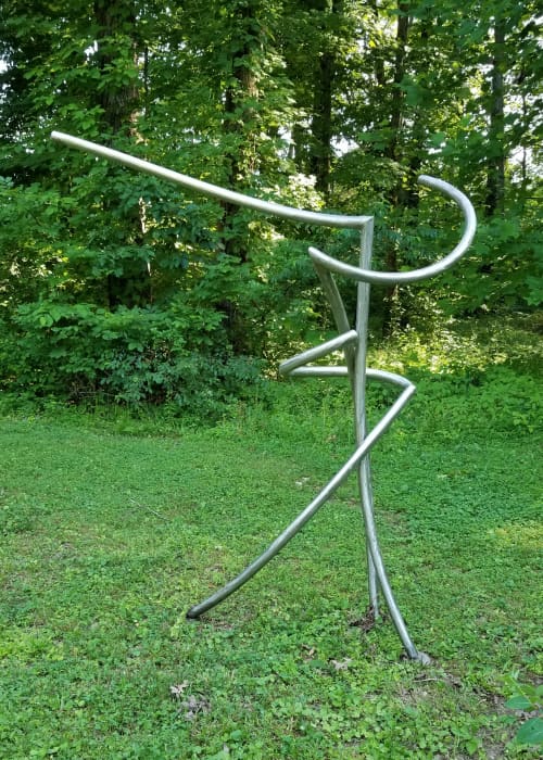 Paths of Three Leaves Falling | Public Sculptures by Dave Caudill. Item made of steel