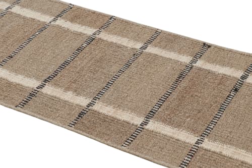 Rug & Kilim’s Scandinavian Runner Rug In Brown with Black | Area Rug in Rugs by Rug and Kilim